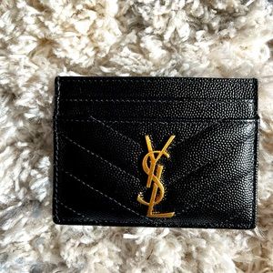 Saint Laurent Monogram Matelassé Leather Card Case